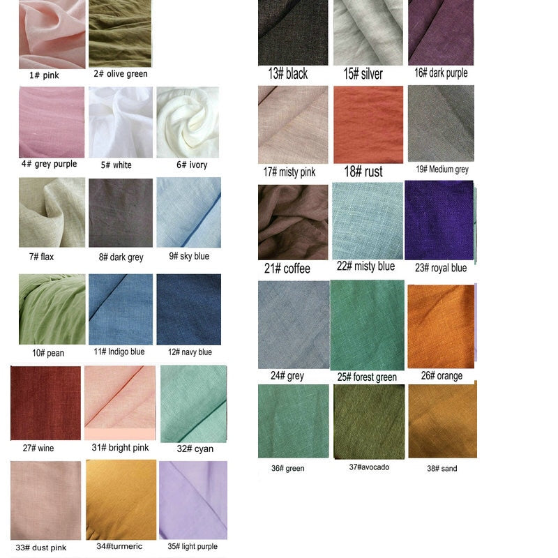 3pcs 100% Washed Linen Sheet Set Natural Flax Bed Sheets 2 Pillowcases