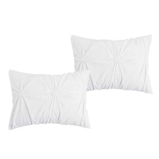Modern Lushes Pinched White Jahia Comforter Set - 7 Piece Set